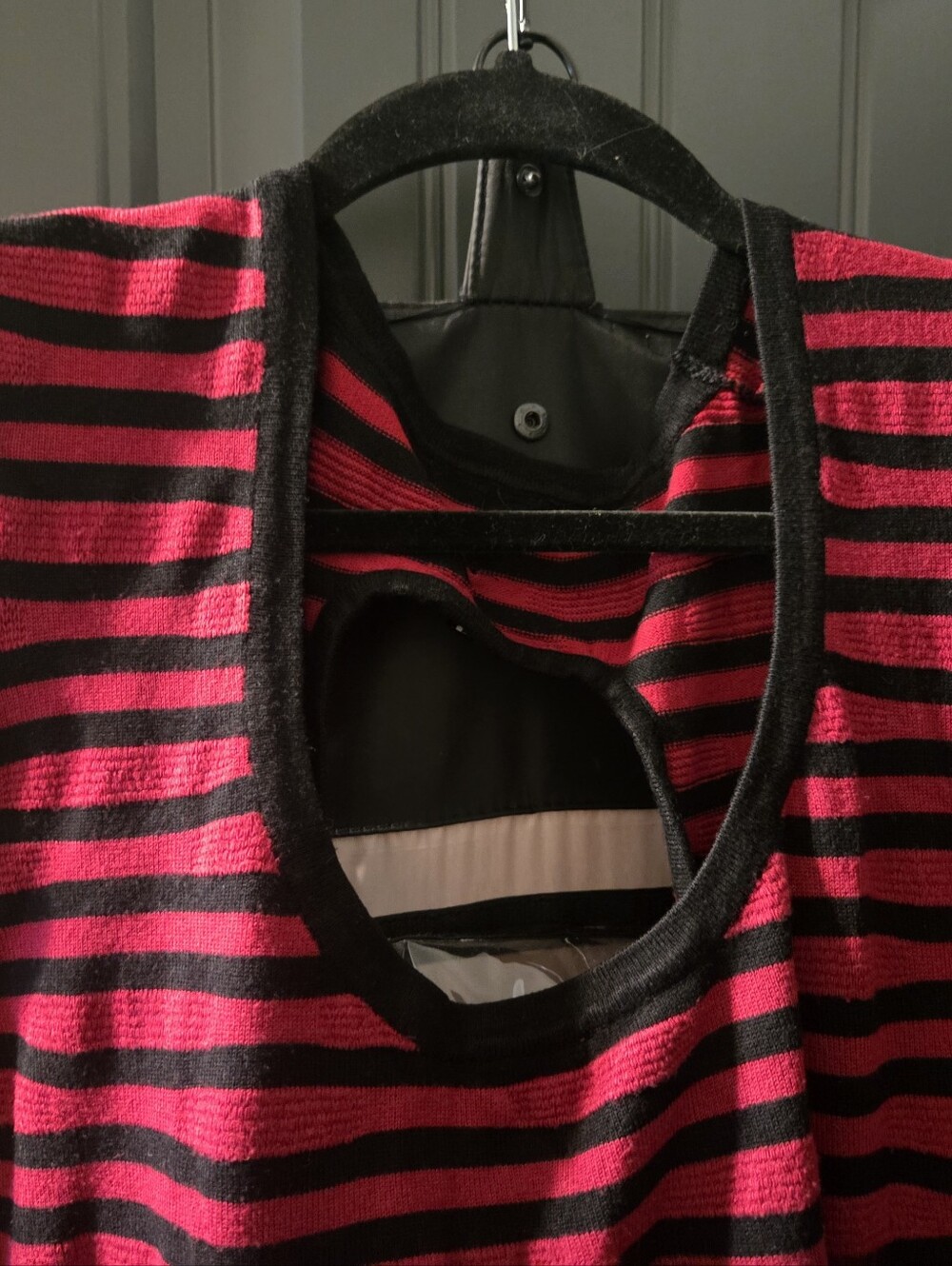 torrid Black and Red Striped Cutout Top